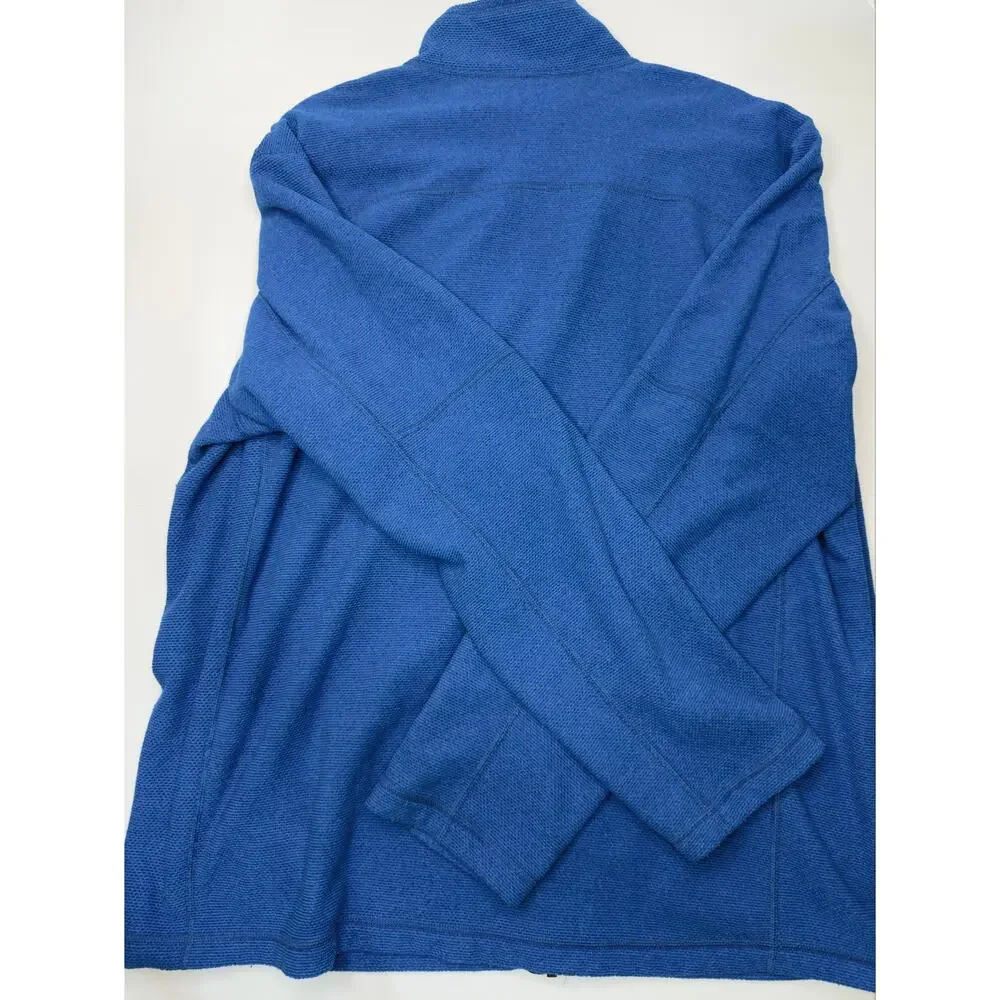 The North Face Mens Textured Cap Rock Full Zip Fleece Jacket Blue